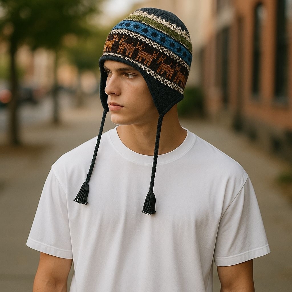 Colorful Knit Earflap Beanie